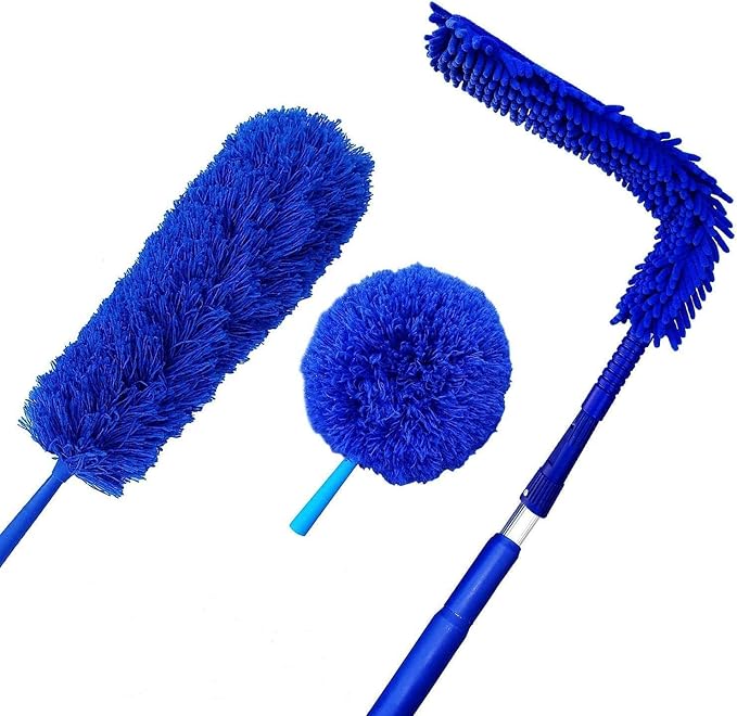 U.S. Duster Company Triple Action High Reach Dusting Kit + Extendable Cobweb Duster