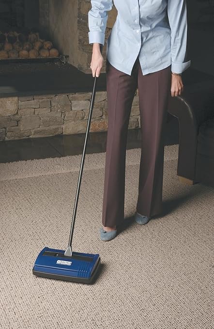 Carlisle FoodService Products Duo-Sweeper Rubberized Carpet and Floor Sweeper – Efficient Manual Cleaning for Restaurants with Low Pile Carpets