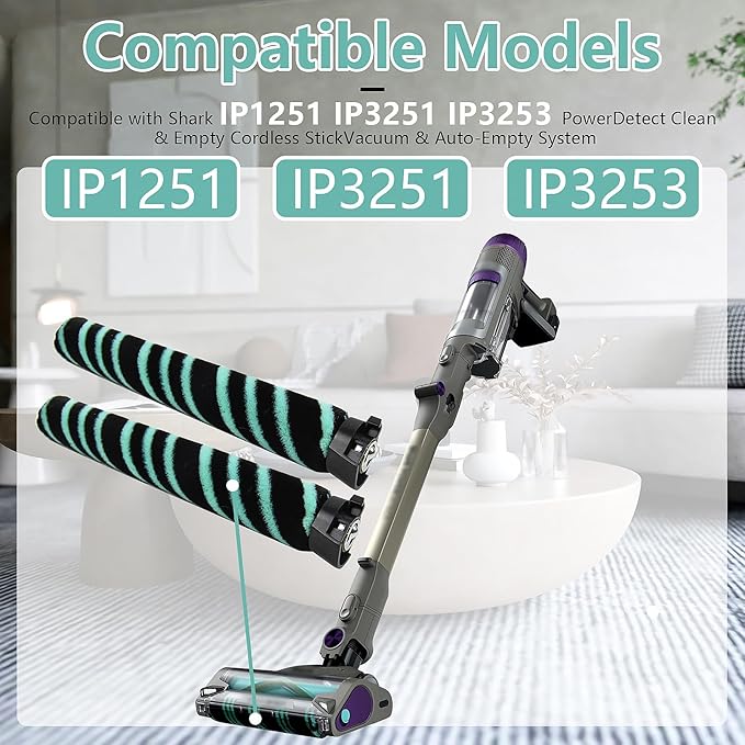 Replacement Accessories Compatible with Shark IP3251 IP1251 IP3253 Cordless Vacuum Cleaner (2 roller brush)