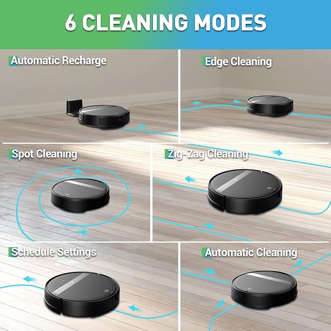Kilgone Robot Vacuum and Mop Combo, App/Alexa Control, Smart Robot Vacuum Cleaner, Ultra-Thin, Automatic Recharge Robotic Vacuum Cleaner for Pet Hair/Carpet/Hard Floor