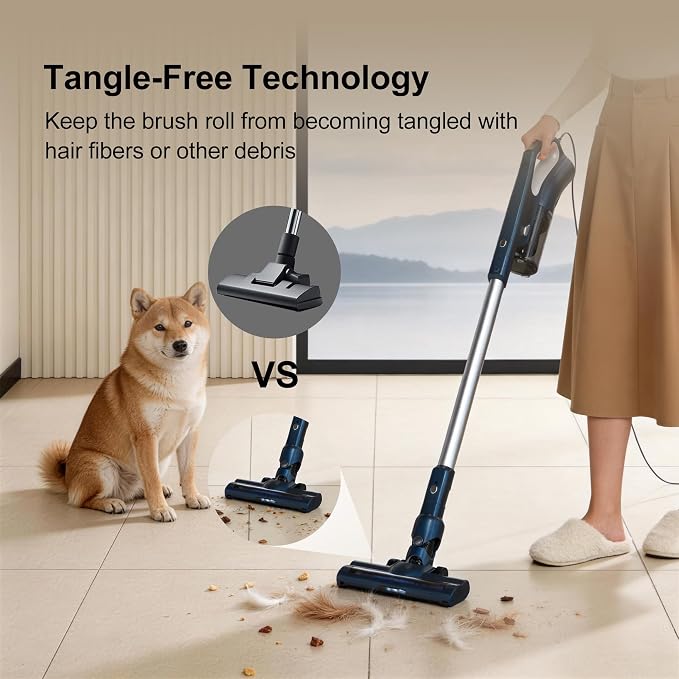 Corded Vacuum Cleaner Powerful Suction Dual Filtration with HEPA Filters One-Touch Dustbin Emptying Ultra-Lightweight & Portable Ideal for Home Cleaning 16.5-Foot Power Cord