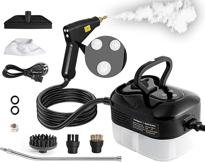 Foandbevi Handheld Steam Cleaner, 2500W High Pressure Multi-Surface Steam Cleaner for Home Use, Car Steamer For Cleaning Auto Detailing Kitchen Floors Tools