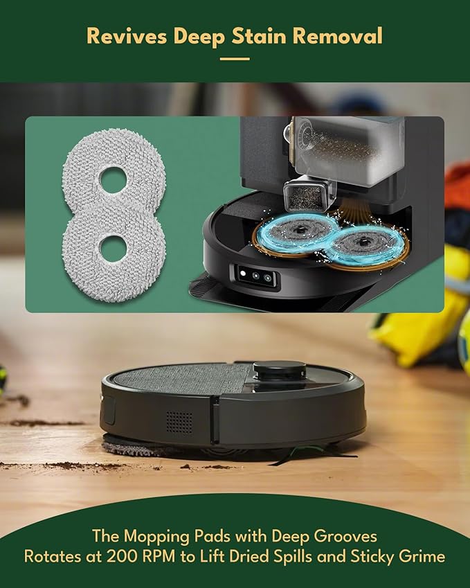 28 Pcs Accessories Set for iRobot Roomba Plus 405/505/507 Combo Robot Vacuum Cleaner: 2 Main Brushes, 6 Side Brushes, 4 HEPA Filters,8 Dust Bags, 6 Mop Pads, 2 Cleaning Brushes