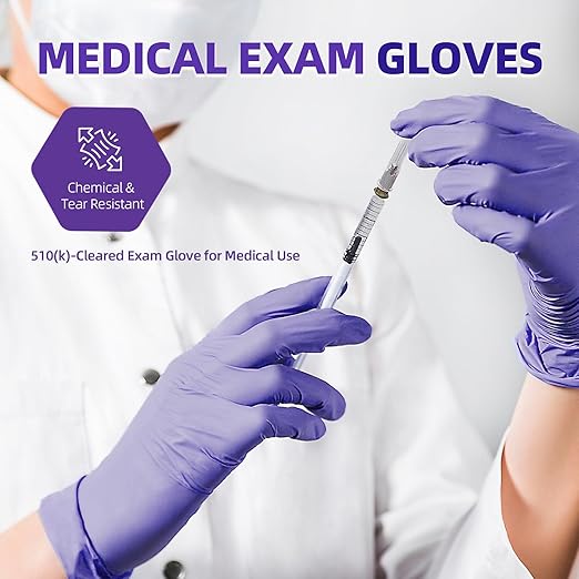 Jointown Nitrile Exam Gloves, Medical Ice Blue Gloves Disposable Latex Free Powder-Free For Exam, Food Prep Cleaning, Medium 2 Box of 100, M