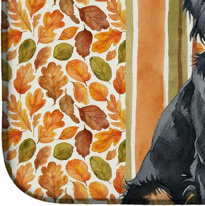 Caroline's Treasures Gordon Setter Heirloom Fall Dish Drying Mat Absorbent Dish Drying Mat Pad for Kitchen Counter Dish Drainer Mat for Countertop, 14 x 21", Multicolor
