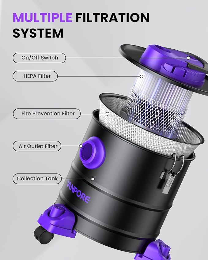 Limited Time Offer 4% Off: Ash Vacuum + One More Hepa Filter