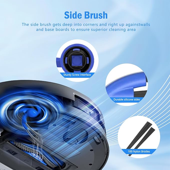 20 Pcs Replacement Parts for Ecovacs Deebot T80 Omni/for Yeedi M14 Plus Robot Vacuum-Accessory Set with 1 Main Brush, 2 Mop Brush Rollers, 6 HEPA Filters, 6 Dust Bags, 4 Side Brushes, 1 Tool