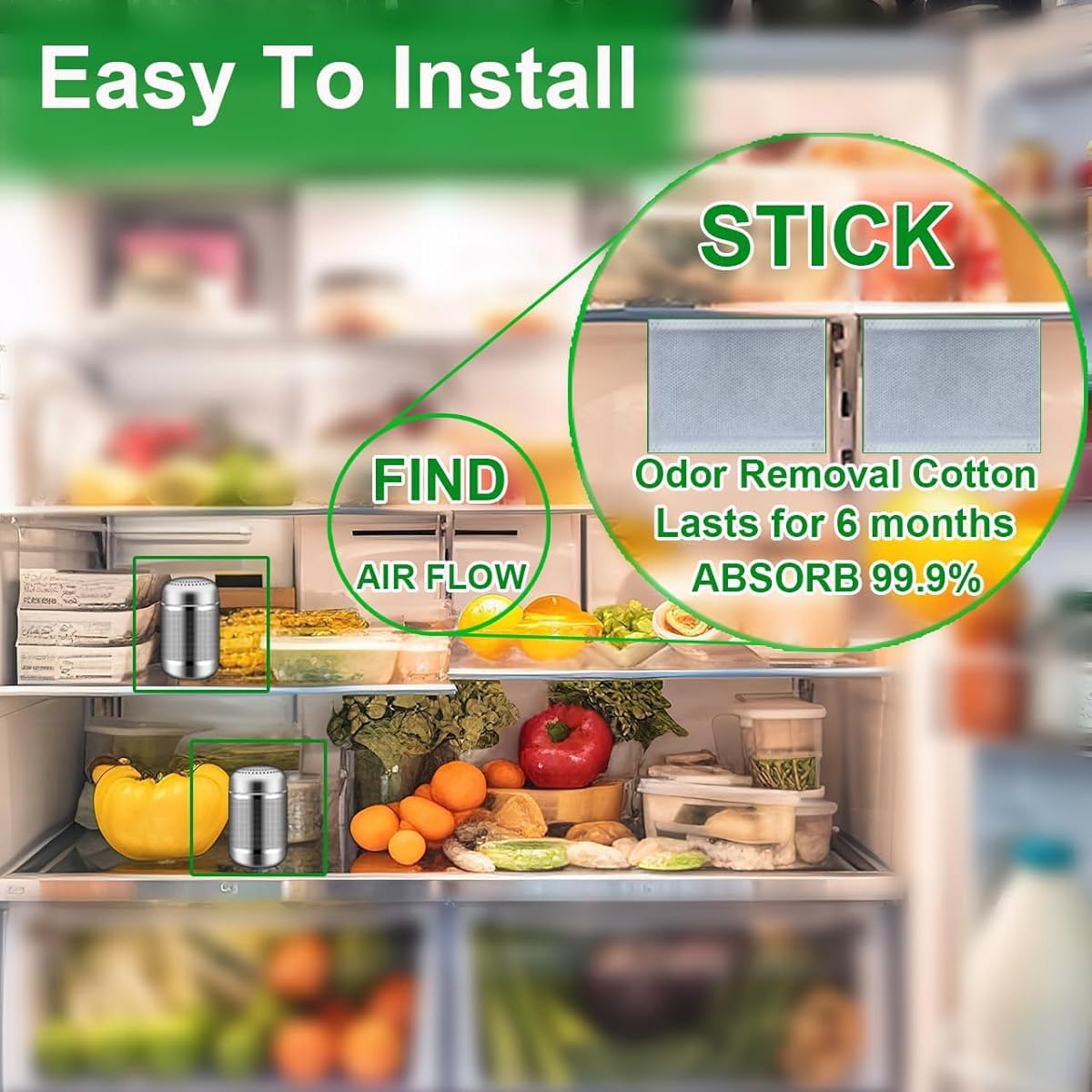 10-Year Refrigerator Deodorizer Odor Eliminator Fridge Deodorizer Car Deodorizer Shoe Cabinet Stainless Steel Pot Odor Absorber 2PCS