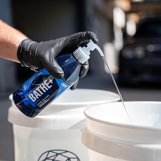 Gyeon Bathe+ Ceramic‑Infused Car Wash Shampoo SiO2 pH‑Neutral Hydrophobic Gloss Enhancer Safe on Paint Glass Rims Plastic Quick Self‑Cleaning Maintenance for Coated or Non‑Coated Vehicles
