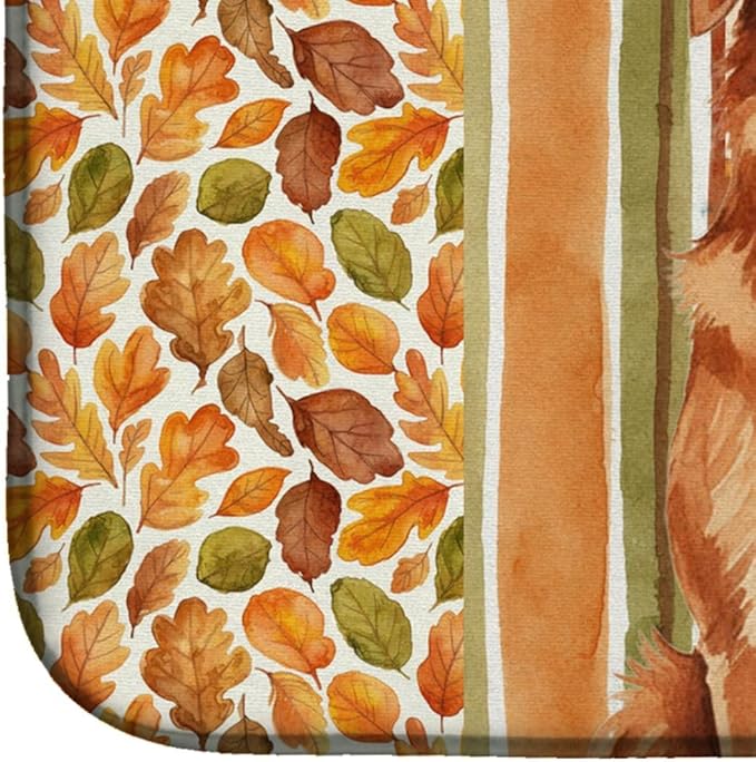 Caroline's Treasures Copper Nova Scotia Duck Tolling Retriever Heirloom Fall Dish Drying Mat Absorbent Dish Drying Mat Pad for Kitchen Counter Dish Drainer Mat for Countertop, 14 x 21", Multicolor