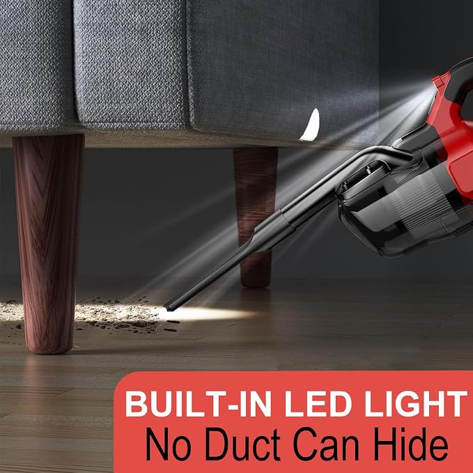 Cordless Handheld Vacuum for Milwaukee 18V Battery, 5 in 1 Vacuum Cleaner 50CFM 125AW Shop Vac with 500W Brushless Motor Max 18000r/Min, HEPA Filter, for Home Car Hardwood Floor Carpet (No Battery)
