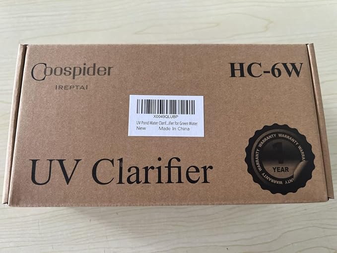 UV Pond Water Clarifier for 20-300 Gallon, UV Light for Swimming Pool, Spa, Large Fish Tank, Cold Plunge, 12MM/16MM/20MM/Pipe Diameter Available Clarifier for Green Water