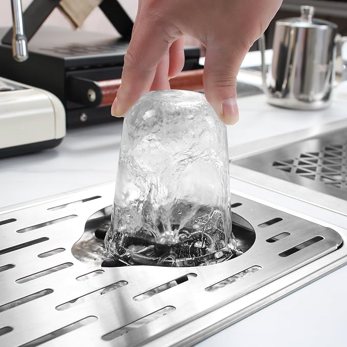 DIBTSA Pitcher Rinser,Stainless Steel Commercial Glass Washers, Countertop Bar Glass Rinser Sink, Extra Large Silver 25.59 x 8.43 x 1.18 inches