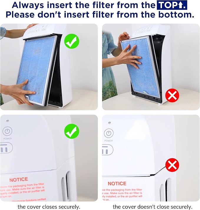 Membrane Solutions MSA3/MSA3S Genuine Original Air Purifier Filter Replacement 6 Pack, Upgraded 4-in-1 H13 True HEPA Filter