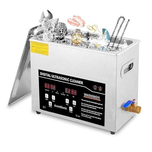 Digital Ultrasonic Cleaner 6L with Timer & Heater 40kHz SUS 304 Stainless Steel Lab Sonic Cleaner for Professional Tools,Metal Parts,Jewelry,Eyeglasses