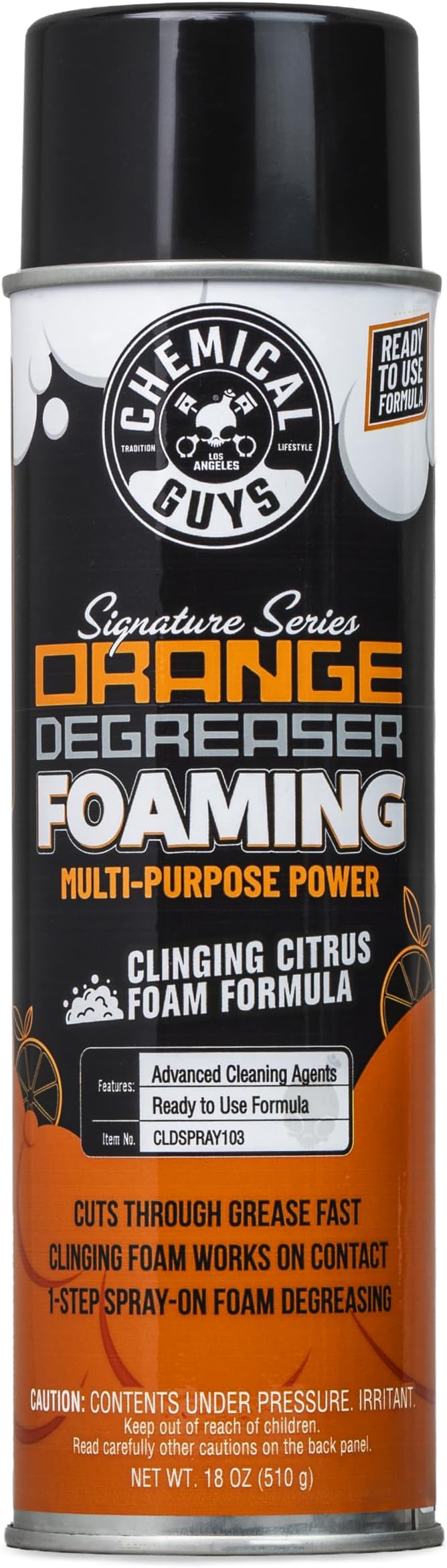 Chemical Guys Citrus Degreaser Aerosol, Industrial Strength Engine Cleaner Spray for Grease Oil Grime On Engines Tools Undercarriage and Shop Equipment - 18 Fl Oz