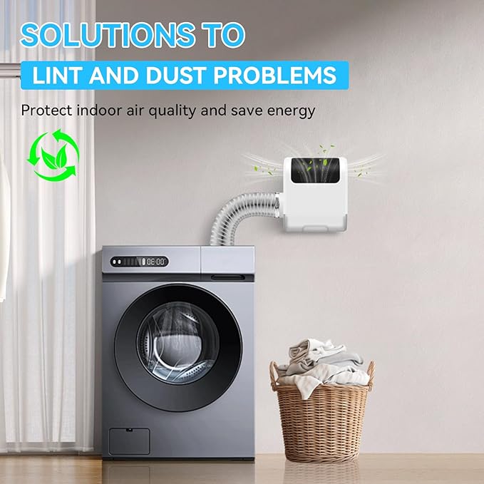 3-in-1 Indoor Dryer Vent - Indoor Dryer Vent kit for Water Drawer System and Electric Clothes Dryers, with High Strength Non-Woven Filter Cotton Doesn't Leak Lint, Dust, for Electric Clothes Dryers