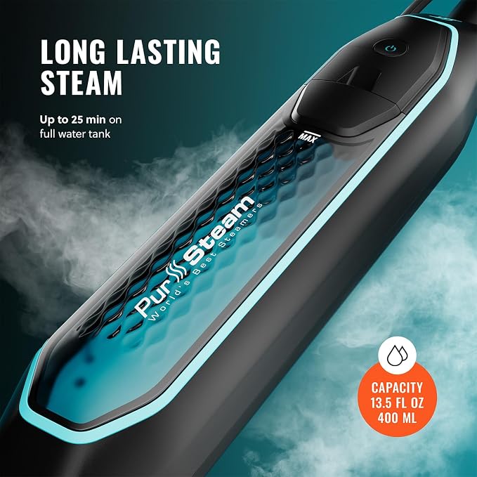Pursteam New & Improved ScrubMaster Steam Mop with Dual Scrubbing LED Head