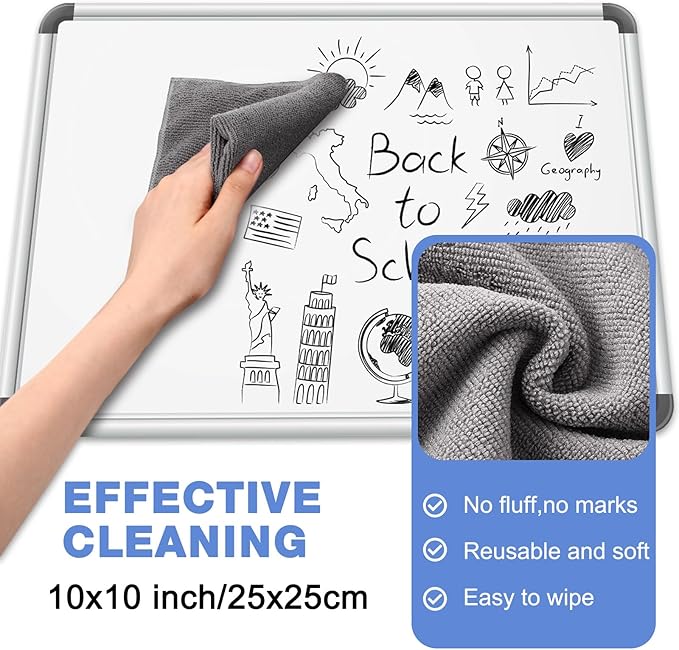 10 Pack White Board Cleaner Spray, 8.5oz Dry Erase Board Cleaner for Whiteboard, Removes Permanent Marker Stains, Non-Toxic Cleaning Solution with 6 Cloths for School Office