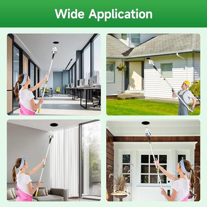 28FT Reach Light Bulb Changer for High Ceilings with Pole & Duster, 5-20FT Telescopic Extension Pole High Ceiling Light Bulb Changer Pole with Baskets Suction Cup for Recessed Lights