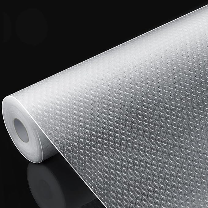 8 Pcs Refrigerator Liners Mats Washable, Refrigerator Mats Liner Waterproof Oilproof, Shinywear Fridge Liners for Shelves, Cover Pads for Freezer Glass Shelf Cupboard Cabinet Drawer (8 Clear)