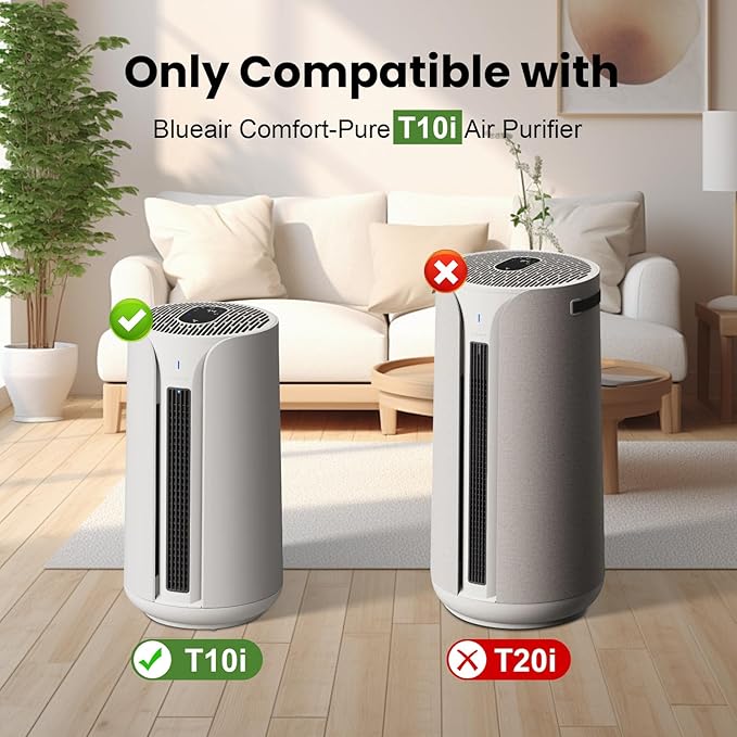 2 Pack T10i Replacement Filter Compatible with Blueair Comfort-Pure 3-in-1 Air Purifier Small, True HEPA High-Efficiency Activated Carbon Filter for Home Large Room
