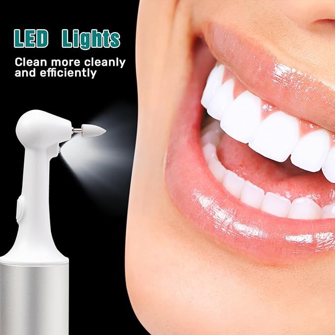 Electric Tooth Polisher for People Dental Calculus Plaque Remover for Animal,5 Replacement Heads,USB Rechargeable,Cleaning Tools