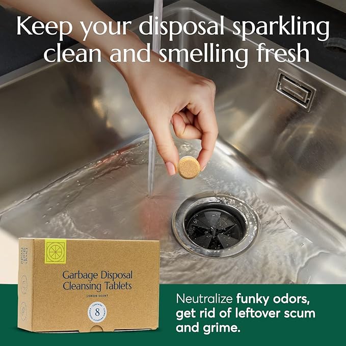 CLEANOMIC Reusable Kitchen Cloth, Garbage Disposal Cleaner & Tablet Tin Bundle