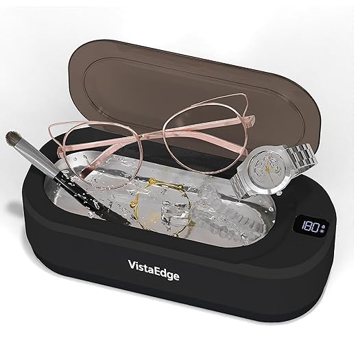Ultrasonic Jewelry Cleaner – 48KHz Professional 350ml Stainless Steel Tank with Digital Touch Display, Gentle Cleaning for Jewelry, Watches, Eyeglasses, Dentures - Ideal Gift for Mom/Wife
