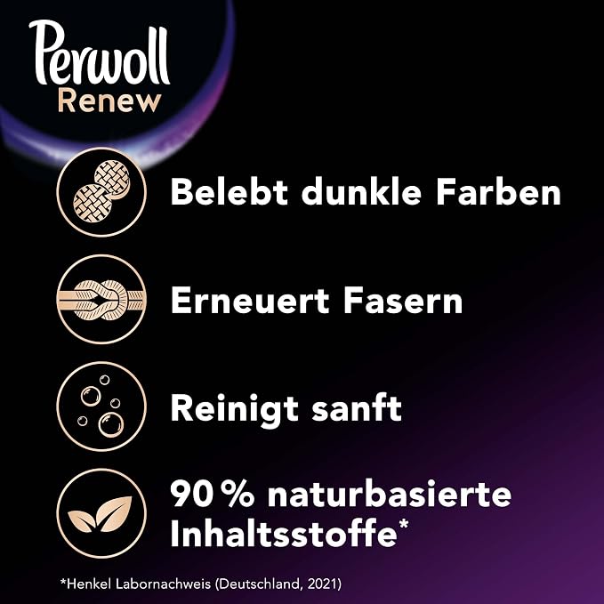 Perwoll Renew Liquid Detergent - For Black And Darks - 24 Loads (1.4L)