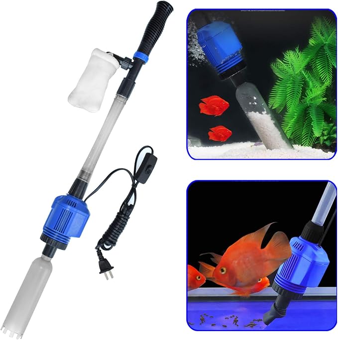 Auto Electric Aquarium Gravel Cleaner, 3 in 1 Automatic Sludge Extractor for Fish Plant Tanks