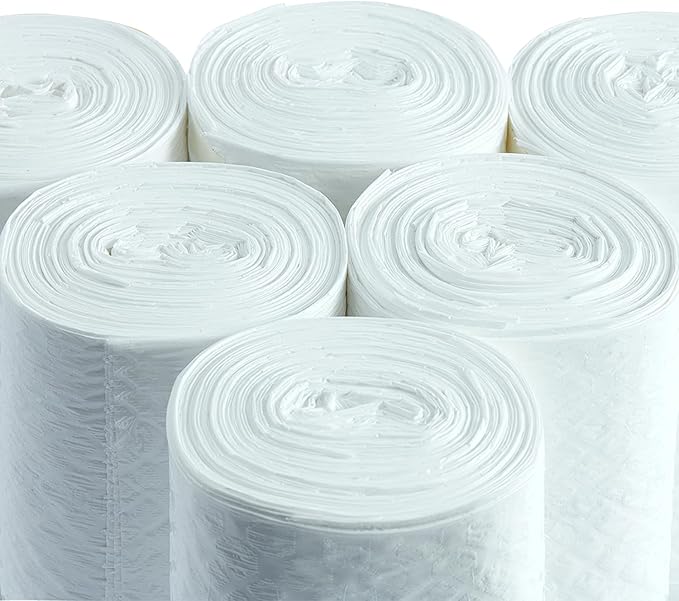 TYPLASTICS FleTex Tall Kitchen 13 Gallon Drawstring Trash Bags, 300 Bags, 24in x 27in, Unscented, White, Wholesale Pack (Heavy duty, 300 Count)