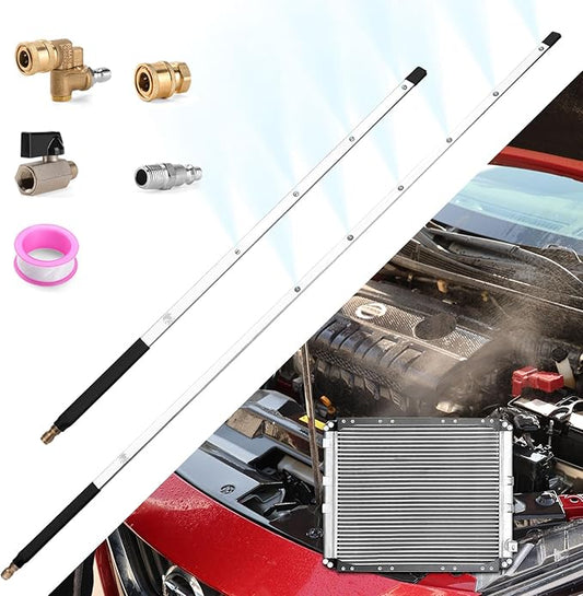 24 Inch and 40 Inch Pressure Washer Wand for Car Radiator Cleaning Tools, Dual-Use Radiator Cleaner Wands for Pressure Washer & Pressure Air Pump Flush Car Truck Radiator Power Washer Wand 2PCS