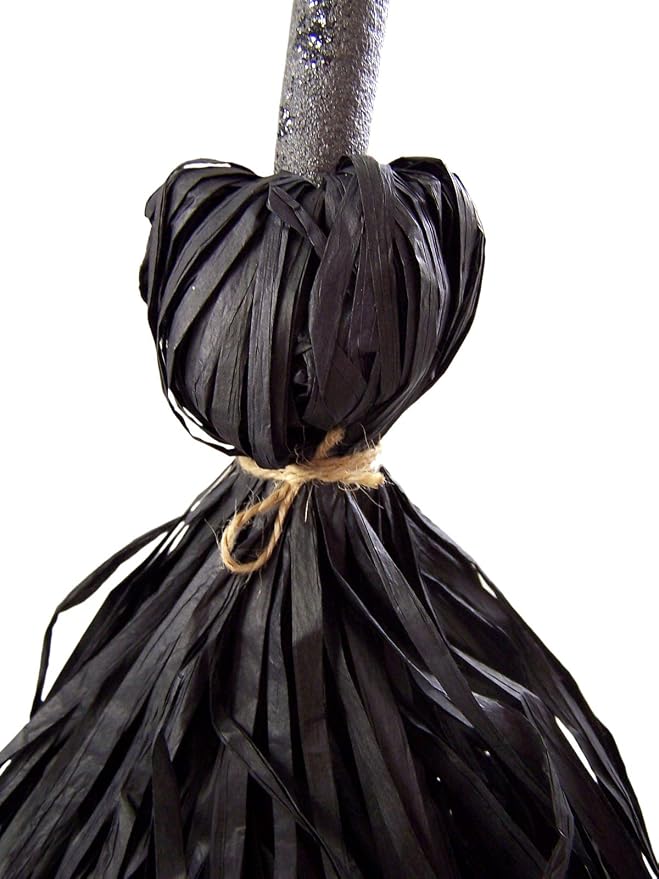 Haunted Witch's Broom with Ghost Sounds Animated Halloween Decoration, 26 Inch