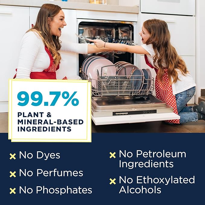Nature Clean Dishwasher Rinse Aid Liquid, Non Toxic Natural Formula, Spot Free Shine for Glasses & Dishes, Hard Water Stain Remover, Dishwasher Drying Agent, 8 oz/250 ml Pack of 6