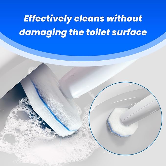 Toilet Wand Holder (No Wand) 1 Caddy & 10 Packs Brush Refills Only, Disposable Brush Kit, Stand Toilet Cleaning Starter Kit, Wall Mounted Storage Caddy, Refills Container for Cleaning Supplies