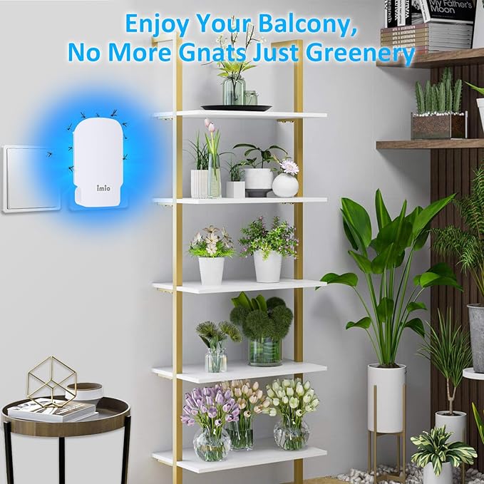 Bug Zapper Indoor Fly Trap Plug-in Flying Insect Catcher for Gnats Moths Fruit Flies & Mosquitoes UV Light Sticky Bug Killer for Home, Kitchen, Plants Non-Toxic & Silent (1 Device + 3 Refills)