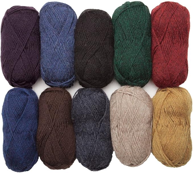 Knit Picks Wool of The Andes Multi Pack 100% Wool Worsted Weight Yarn Pack (10 Balls - Home Décor)