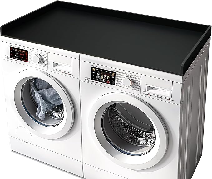 Gashell Washer Dryer Countertop, 27.5" x 54" Bamboo Washer and Dryer Countertop for Laundry Room Organization(Black)
