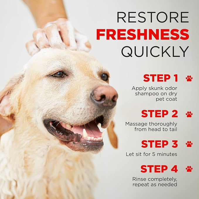 TropiClean Deodorizing Skunk Shampoo for Dogs - Extra Strength Skunk Odor Remover - 24 Hour Fast Relief - Gallon
