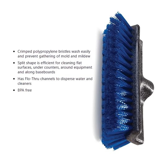 SPARTA Flo-Pac Deck Brush Floor Scrubber, Grout Brush with Dual Surface for Bathroom, Patio, Kitchen, Wall and Deck Cleaning, 10 Inches, Blue