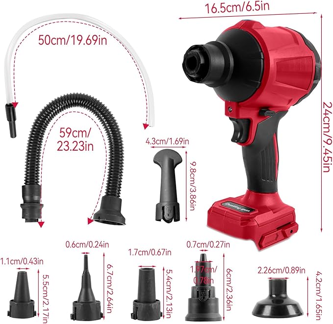 Cordless Dust Blower for Milw-aukee 18V Battery(Tool Only), Air Duster Compressed Air Mattress Pump,447MPH 40000RPM for Car,Garages,Sawmill Room,Workshop Cleaning (for Milwa-ukee 18V Battery)