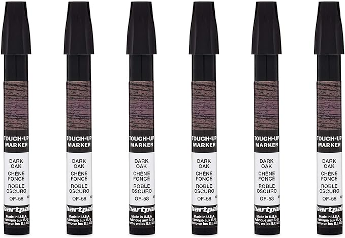 AD Marker Chartpak Wood Furniture Touch-Up Marker, Tri-Nib, Dark Oak, Box of 6 (OF58)