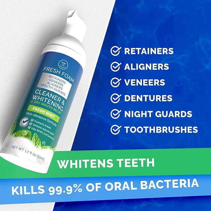Aligner & Retainer Cleaner Fresh Foam | Retainer Cleaner Tablets for Invisalign FSA HSA Approved for Ultrasonic Cleaners 8-Month Supply | Bundle