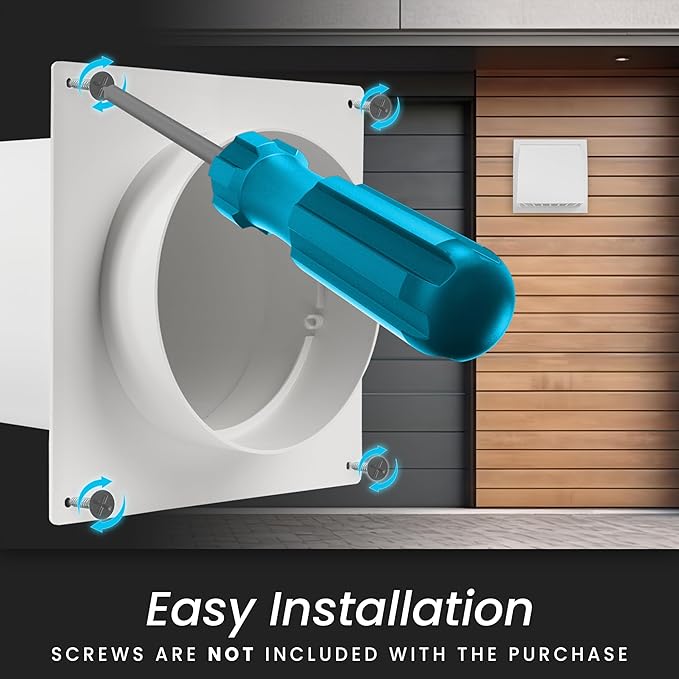 Repa Market 5 Inch Plastic Through Wall Ventilation Kit - Dryer Vent Hood with Cuttable PVC Pipe and Duct Connector - White Indoor Dryer Vent Kit/Outdoor Dryer Vent Cover - Dryer Exhaust vent