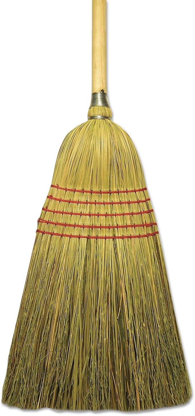 Boardwalk Corn/Fiber Brooms, Corn/Yucca Bristles, 53.5" Overall Length, Natural, 6/Carton