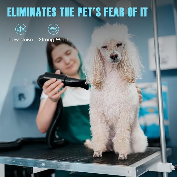 Dog Dryer,High Velocity Professional Dog Grooming Dryer,Adjustable Temperature and Speed with 4 Different Nozzles