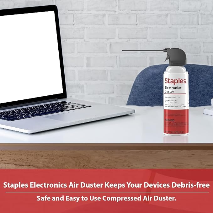 Staples Compressed Air Dusters – Canned Air for Electronics, Keyboards & Office Devices