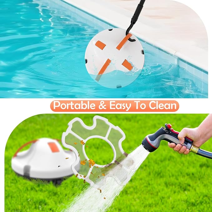 GMAPLAE Cordless Pool Vacuum for Above Ground Pool, Robotic Pool Cleaner with Dual Motors Strong Suction, 130 Mins Runtime, Auto-Parking, Pool Cleaner Robot for Inground Flat Pools Up to 1100 Sq.Ft