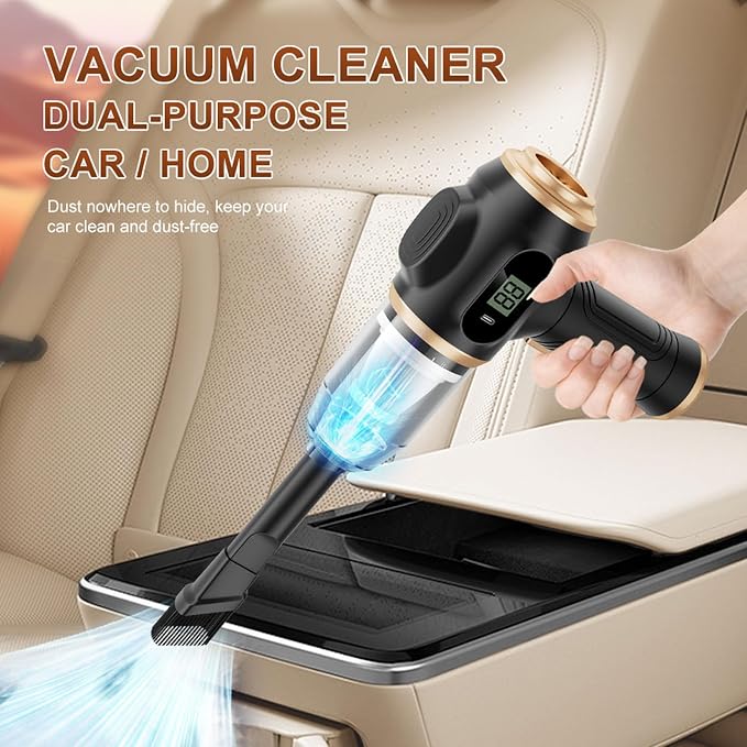 Portable Electric Air Duster, Cordless Mini Air Blower, Rechargeable Handheld Car Dust Vacuum Cleaner Multi Nozzles for Keyboard, PC, Car, Home, Outdoor Cleaning